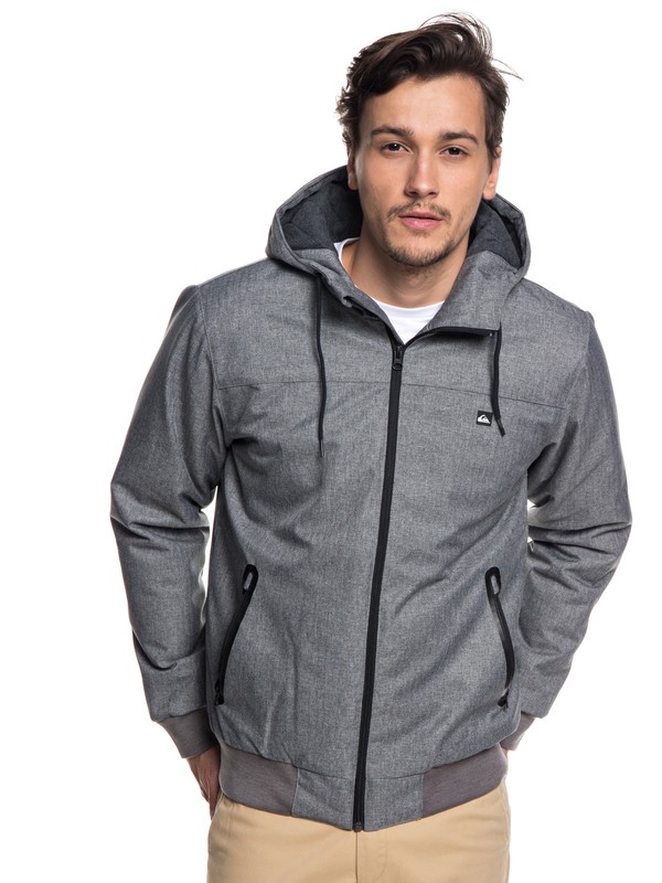 quiksilver, Brooks 5K - Veste à capuche imperméable pour Homme, LIGHT GREY HEATHER (sjsh) 0 Brooks 5K - Veste à capuche imperméable pour Homme Gris EQYJK03241 Quiksilver