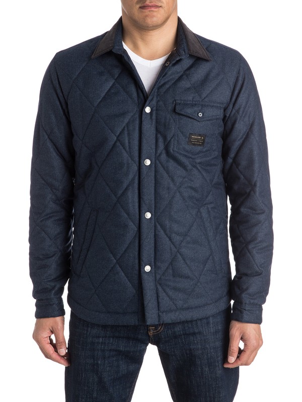 quiksilver, Marbling - Quilted Overshirt, NAVY BLAZER HEATHER (byjh) 0 Marbling - Quilted Overshirt EQYJK03280 Quiksilver