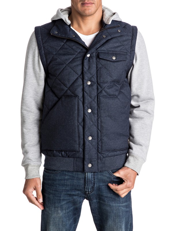 quiksilver, Bongao - Gilet matelassé 2 en 1, NAVY BLAZER HEATHER (byjh) 0 Bongao - Gilet matelassé 2 en 1 EQYJK03318 Quiksilver