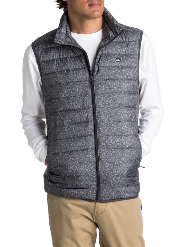 quiksilver, Scaly - Wasserabweisende Steppjacke für Männer, DARK GREY HEATHER SCALY (kyh6) 0 Scaly - Wasserabweisende Steppjacke für Männer Schwarz EQYJK03343 Quiksilver