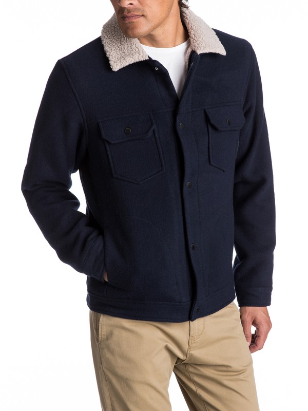 quiksilver, Hawea Sherpa Collar Jacket, NAVY BLAZER (byj0) 0 Hawea Sherpa Collar Jacket EQYJK03354 Quiksilver