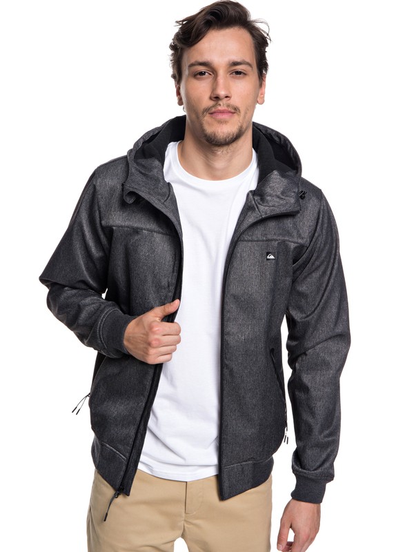 quiksilver, Brooks Bonded - Waterproof Softshell Jacket for Men, DARK GREY HEATHER (krph) 0 Brooks Bonded - Waterproof Softshell Jacket for Men Black EQYJK03382 Quiksilver