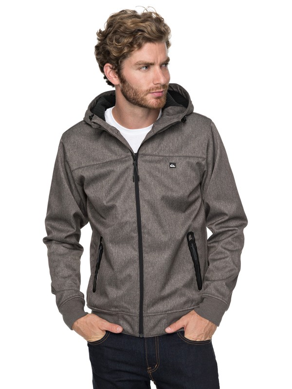 quiksilver, Brooks Bonded - Waterproof Softshell Jacket for Men, RAVEN HEATHER (ksqh) 0 Brooks Bonded - Waterproof Softshell Jacket for Men Black EQYJK03382 Quiksilver