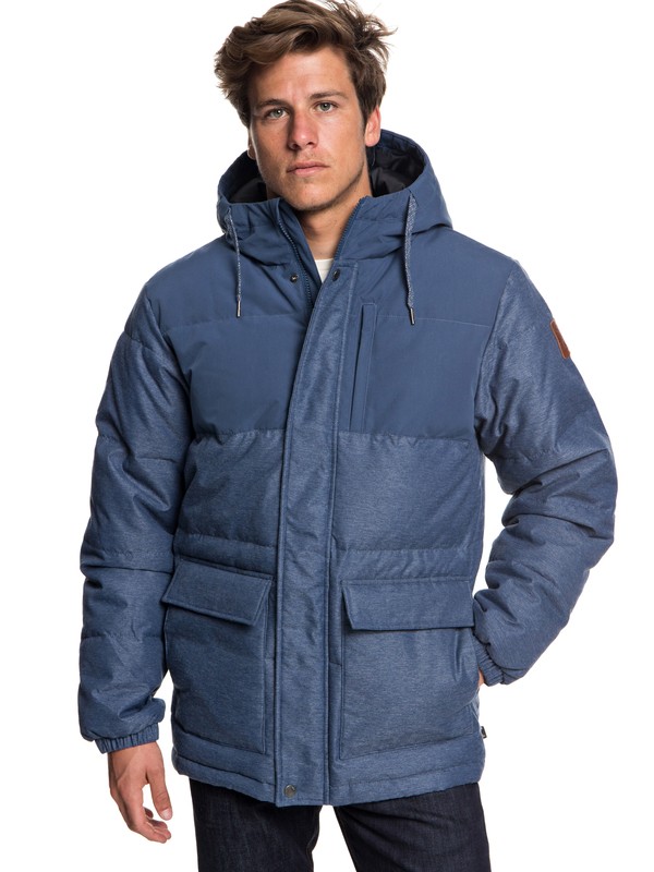 quiksilver, Full Fin - Doudoune à capuche imperméable pour Homme, DARK DENIM (brq0) 0 Full Fin - Doudoune à capuche imperméable pour Homme Bleu EQYJK03392 Quiksilver