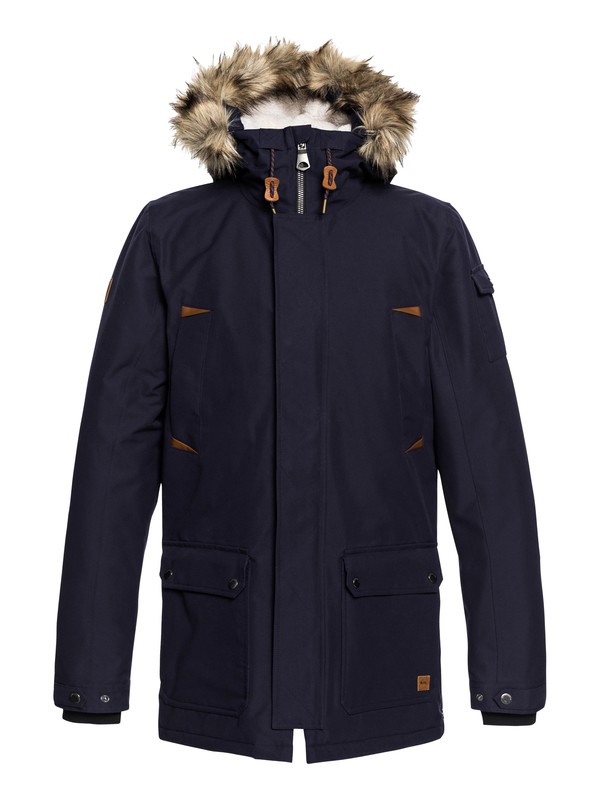 quiksilver, Ferris - Parka impermeabile con cappuccio da Uomo, VINTAGE INDIGO (byl0) 0 Ferris - Parka impermeabile con cappuccio da Uomo Blue EQYJK03408 Quiksilver