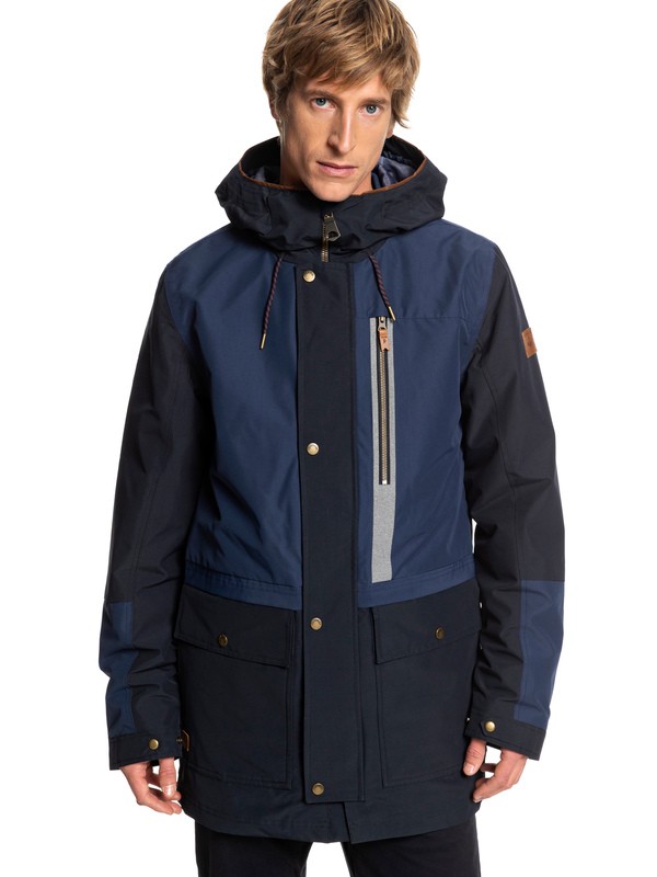 quiksilver, Sedona - Waterproof Hooded Parka for Men, DRESS BLUES (btk0) 0 Sedona - Waterproof Hooded Parka for Men Blue EQYJK03410 Quiksilver