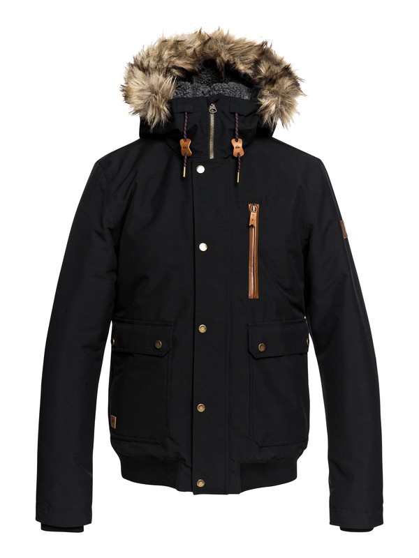 quiksilver, Arris - Giacca bomber impermeabile con cappuccio da Uomo, BLACK (kvj0) 0 Arris - Giacca bomber impermeabile con cappuccio da Uomo Black EQYJK03411 Quiksilver