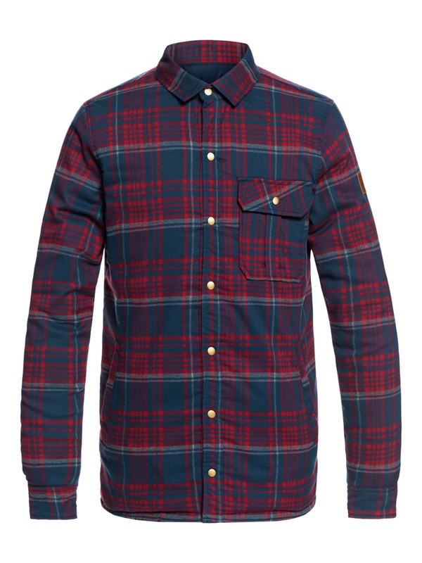 quiksilver, Wildard Plaid Waterproof Over Shirt, DRESS BLUES (btk0) 0 Wildard Plaid Waterproof Over Shirt Blue EQYJK03416 Quiksilver