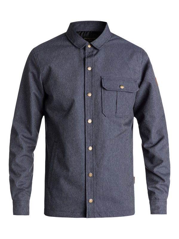 quiksilver, Wildcard Denim Waterproof Over Shirt, DRESS BLUES (btk0) 0 Wildcard Denim Waterproof Over Shirt Blue EQYJK03417 Quiksilver