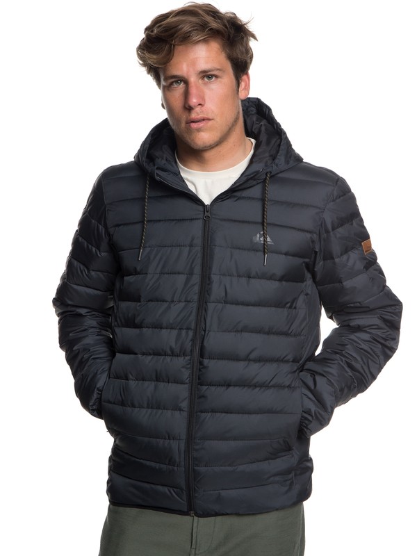 quiksilver, Scaly - Water-Resistant Puffer Jacket for Men, BLACK (kvj0) 0 Scaly - Water-Resistant Puffer Jacket for Men Black EQYJK03418 Quiksilver