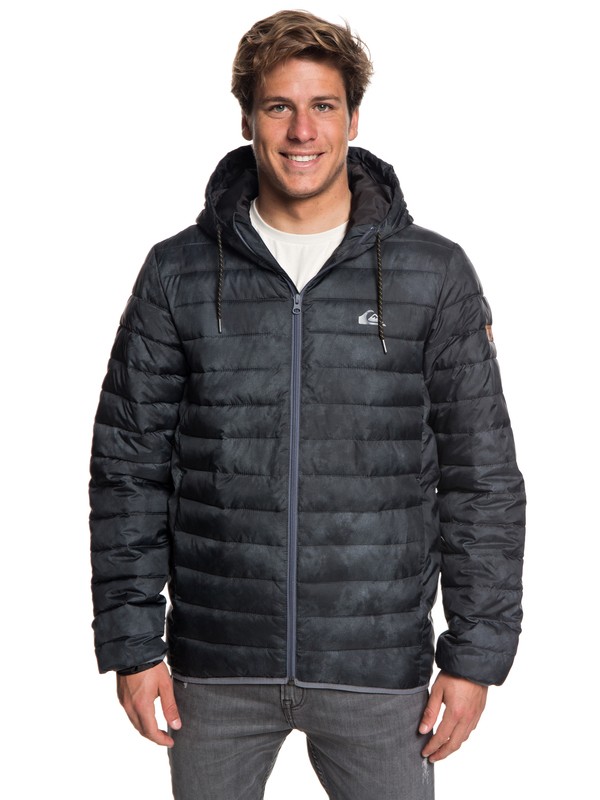 quiksilver, Scaly - Water-Resistant Puffer Jacket for Men, IRON GATE EASTERN WAYS (kzm6) 0 Scaly - Water-Resistant Puffer Jacket for Men Black EQYJK03418 Quiksilver