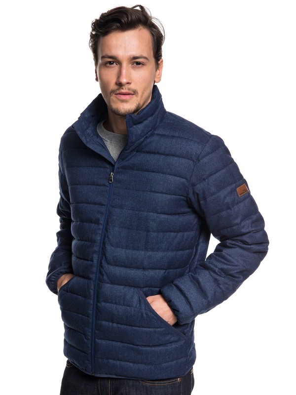 quiksilver, Scaly - Puffer Jacket for Men, MEDIEVAL BLUE HEATHER (bteh) 0 Scaly - Puffer Jacket for Men Blue EQYJK03422 Quiksilver