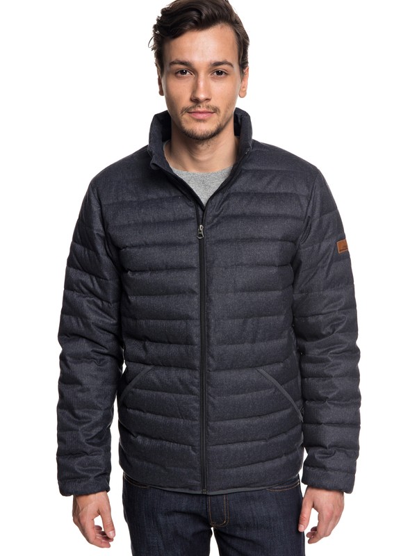 quiksilver, Scaly - Puffer Jacket for Men, DARK GREY HEATHER (krph) 0 Scaly - Puffer Jacket for Men Black EQYJK03422 Quiksilver