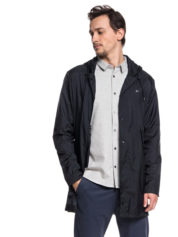 quiksilver, Qpak Water Resistant Packable Coaches Jacket, BLACK (kvj2) 0 Qpak Water Resistant Packable Coaches Jacket Black EQYJK03430 Quiksilver