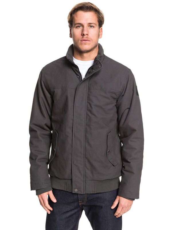 quiksilver, Brooks Full Zip - Water Repellent Jacket for Men, TARMAC (kta0) 0 Brooks Full Zip - Water Repellent Jacket for Men Black EQYJK03431 Quiksilver