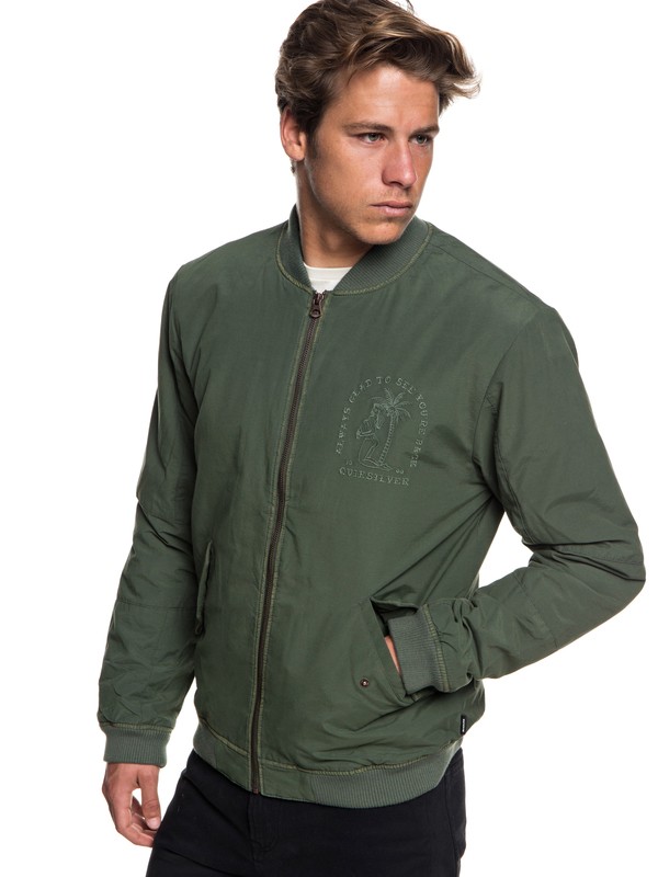 quiksilver, Hakata Bay - Bomber Jacket for Men, THYME (cqy0) 0 Hakata Bay - Bomber Jacket for Men Brown EQYJK03433 Quiksilver