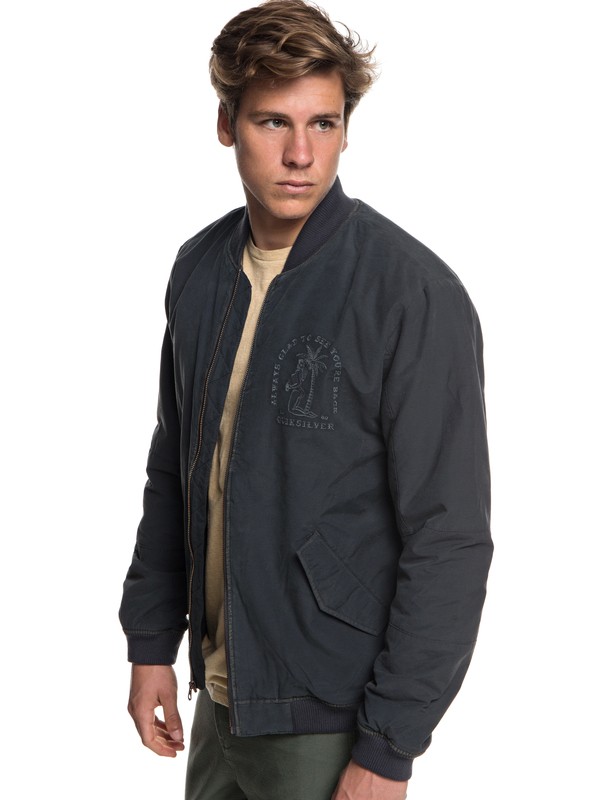 quiksilver, Hakata Bay Bomber Jacket, TARMAC (kta0) 0 Hakata Bay Bomber Jacket Black EQYJK03433 Quiksilver