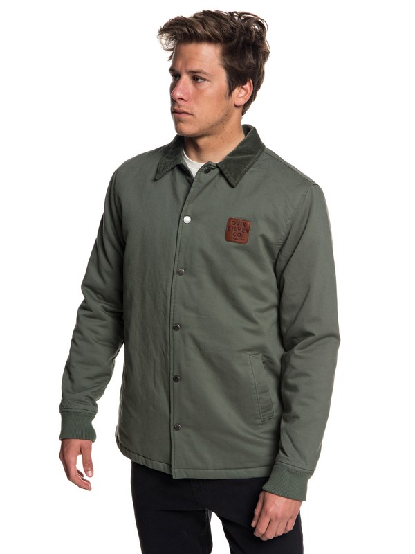 quiksilver, Kofuji Water Resistant Coaches Jacket, THYME (cqy0) 0 Kofuji Water Resistant Coaches Jacket Brown EQYJK03435 Quiksilver