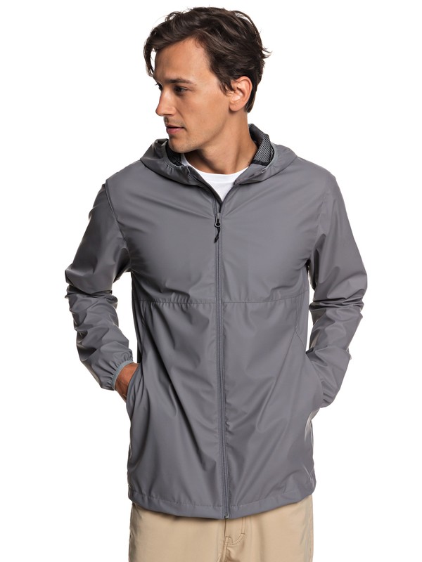 quiksilver, Kamakura Rains Hooded Raincoat, QUIET SHADE (kze0) 0 Kamakura Rains Hooded Raincoat Black EQYJK03438 Quiksilver