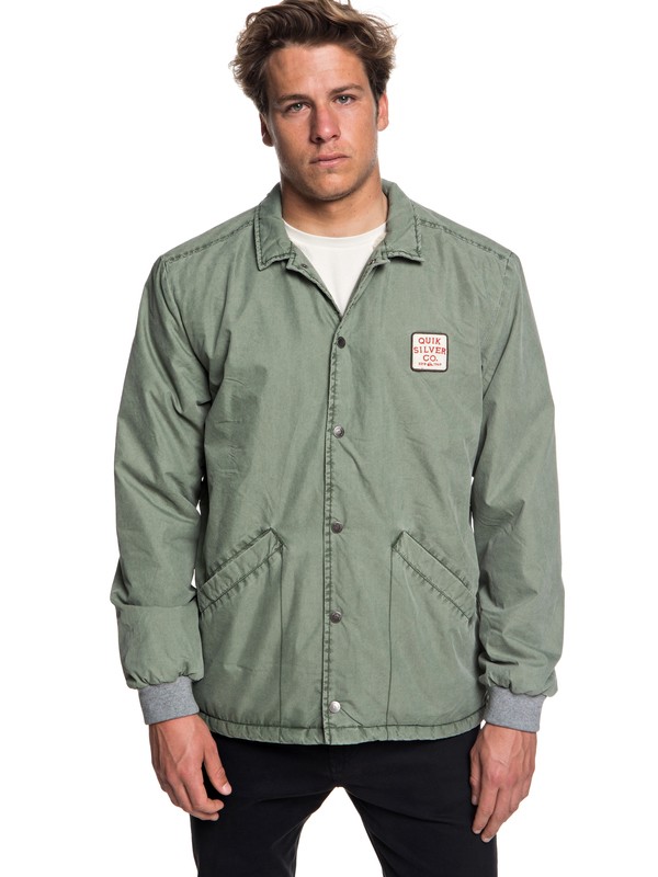 quiksilver, Kaimon Sherpa Lined Coaches Jacket, THYME (cqy0) 0 Kaimon Sherpa Lined Coaches Jacket Brown EQYJK03439 Quiksilver