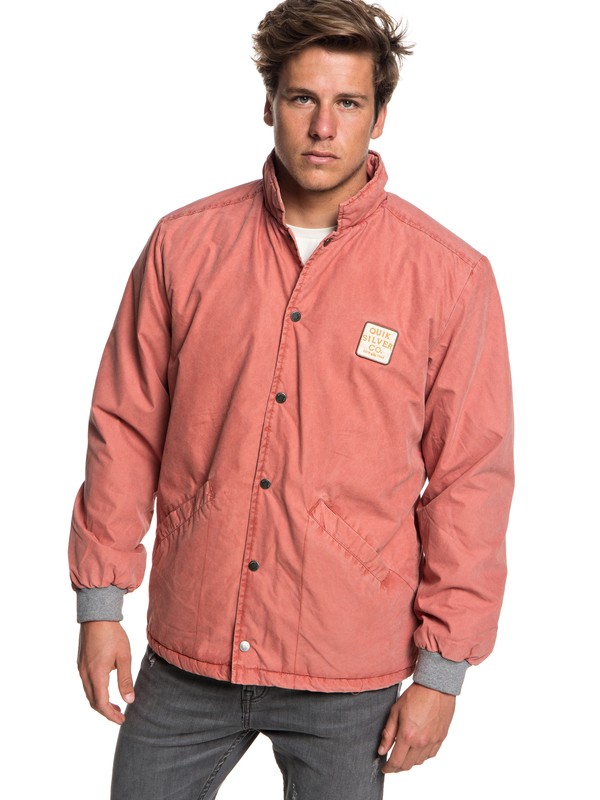quiksilver, Kaimon Sherpa Lined Coaches Jacket, BARN RED (rqj0) 0 Kaimon Sherpa Lined Coaches Jacket Red EQYJK03439 Quiksilver
