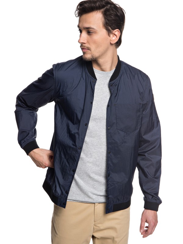 quiksilver, Qpak Packable Water Resistant Bomber Jacket, BLUE NIGHTS (btk0) 0 Qpak Packable Water Resistant Bomber Jacket Blue EQYJK03441 Quiksilver