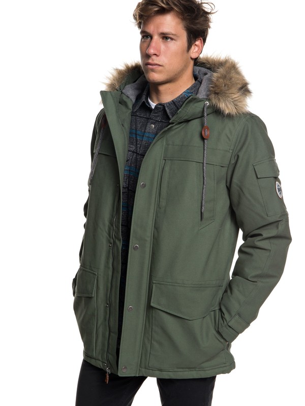 quiksilver, Парка Storm Drop 5K, THYME (cqy0) 0 Парка Storm Drop 5K Коричневый EQYJK03445 Quiksilver