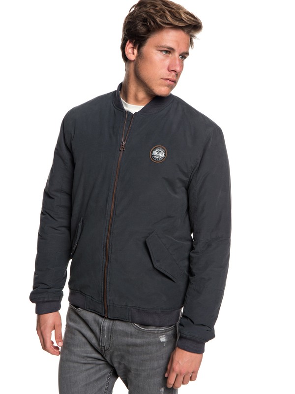quiksilver, Hakata Bay Bomber Jacket, TARMAC (kta0) 0 Hakata Bay Bomber Jacket Black EQYJK03453 Quiksilver