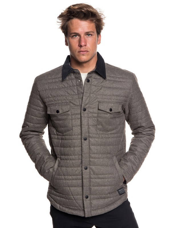 quiksilver, Hakkoda Summits Long Sleeve Over Shirt, FALCON HEATHER (szgh) 0 Hakkoda Summits Long Sleeve Over Shirt Grey EQYJK03456 Quiksilver