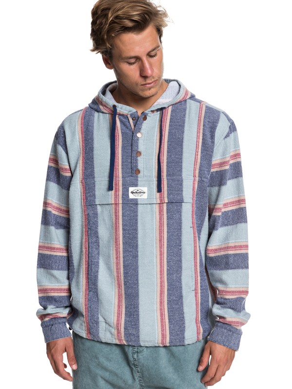 quiksilver, Neo Blue Flannel Hoodie, MEDIEVAL BLUE NEO BLUES (bte3) 0 Neo Blue Flannel Hoodie Blue EQYJK03465 Quiksilver