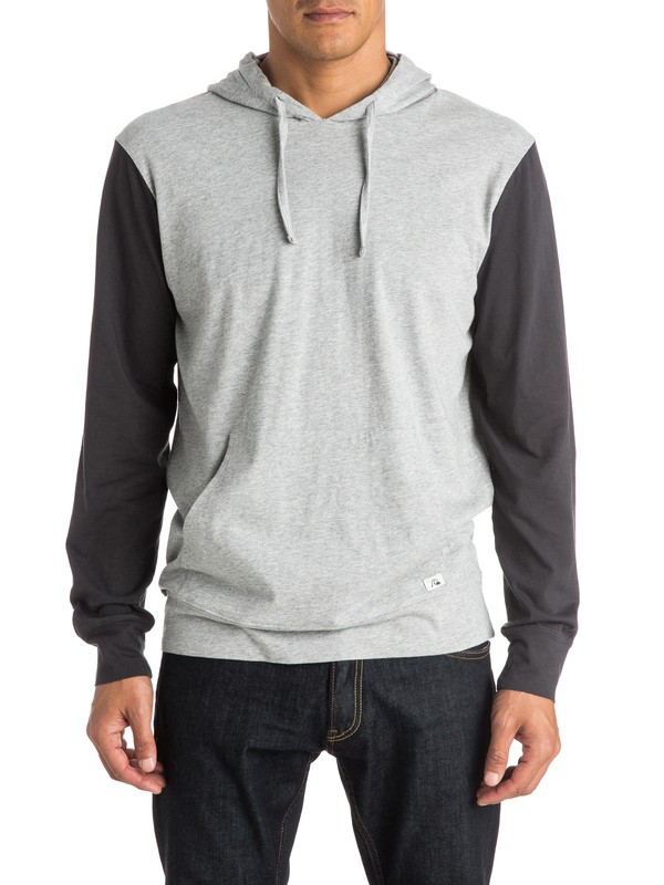 quiksilver, Baysick Pullover Hoodie, LIGHT GREY HEATHER (lgh) 0 Baysick Pullover Hoodie EQYKT03293 Quiksilver