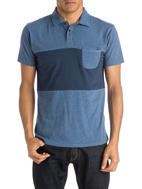 quiksilver, Shore Break Polo Shirt, DARK DENIM HEATHER (bsah) 0 Shore Break Polo Shirt EQYKT03388 Quiksilver