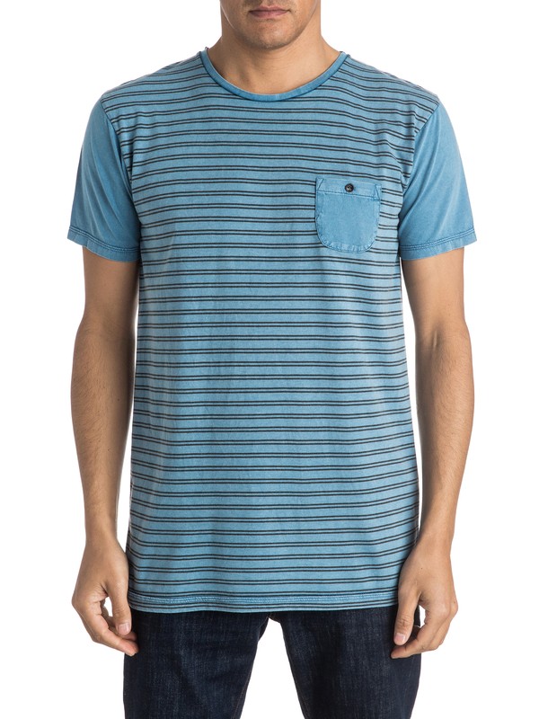 quiksilver, Acid Striped Pocket Tee, DARK DENIM (brq0) 0 Acid Striped Pocket Tee EQYKT03425 Quiksilver