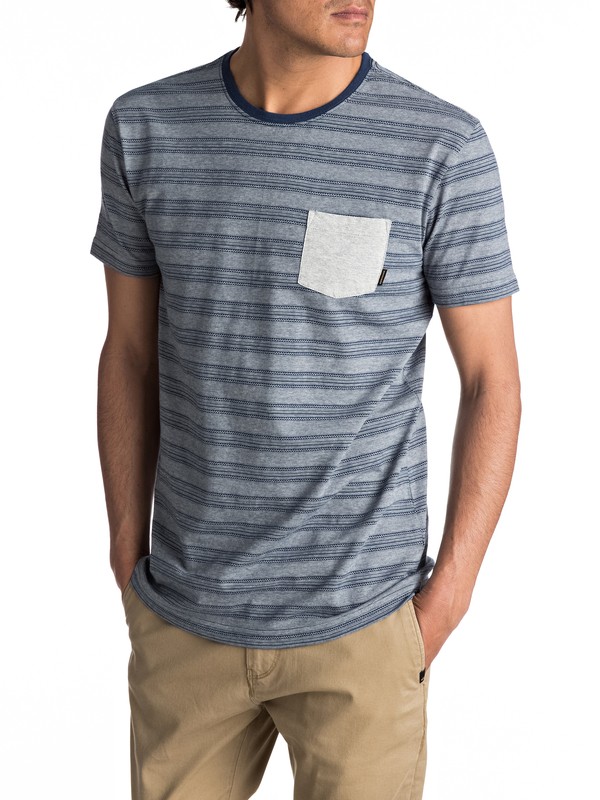 quiksilver, Lill Burn - T shirt avec poche pour Homme, DARK DENIM LILL BURN (brq3) 0 Lill Burn - T shirt avec poche pour Homme EQYKT03605 Quiksilver