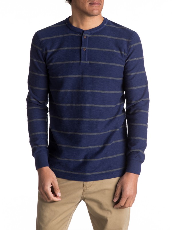 quiksilver, Y'Ami - T-shirt à col boutonné et manches longues, MEDIEVAL BLUE YAMI (bte3) 0 Y'Ami - T-shirt à col boutonné et manches longues EQYKT03606 Quiksilver