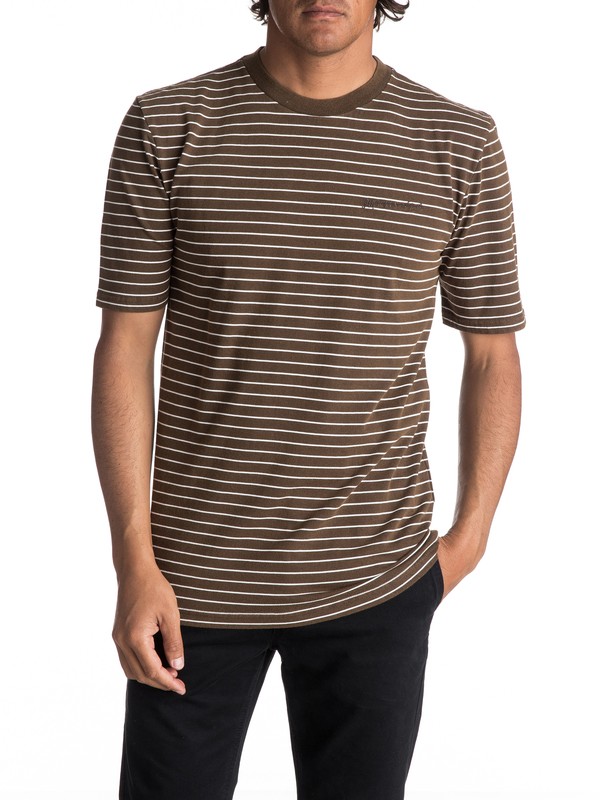quiksilver, Hombres Camiseta con Rayas Lazy Laguna, DEMITASSE (ctk0) 0 Hombres Camiseta con Rayas Lazy Laguna EQYKT03646 Quiksilver