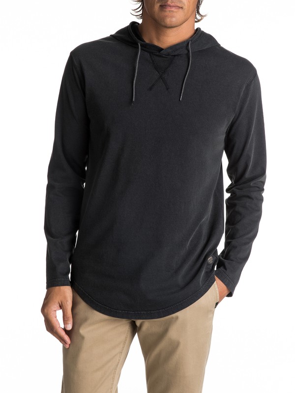 quiksilver, Men's Salty Hooded Long Sleeve Tee, TARMAC (kta0) 0 Men's Salty Hooded Long Sleeve Tee EQYKT03659 Quiksilver