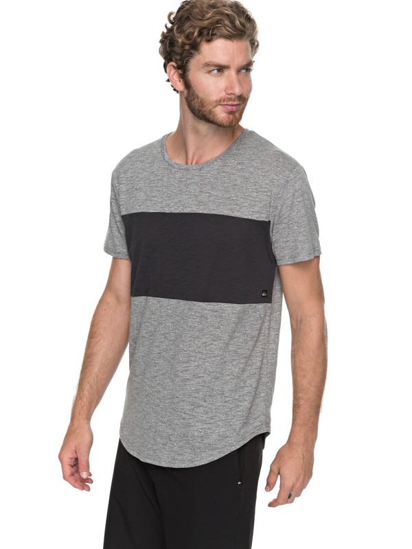 quiksilver, Skybreak - T Shirt col rond, MEDIUM GREY HEATHER (kpvh) 0 Skybreak - T Shirt col rond Noir EQYKT03685 Quiksilver