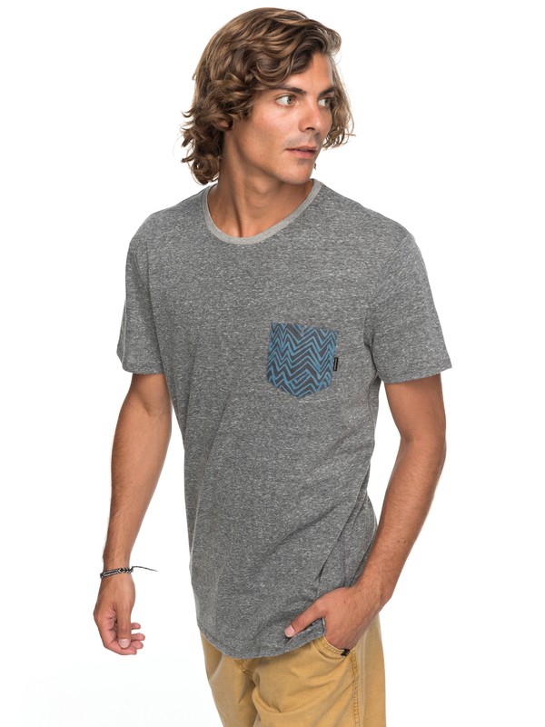 quiksilver, Broken Leash Pocket Tee, DARK GREY HEATHER (krph) 0 Broken Leash Pocket Tee Black EQYKT03686 Quiksilver