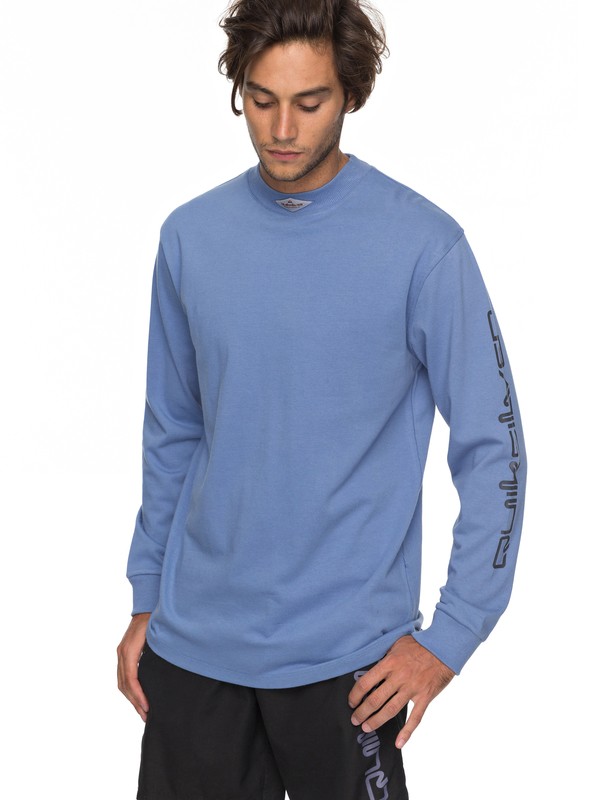 quiksilver, Print Mad Wax - T shirt manches longues pour Homme, RIVIERA (blc0) 0 Print Mad Wax - T shirt manches longues pour Homme Bleu EQYKT03689 Quiksilver
