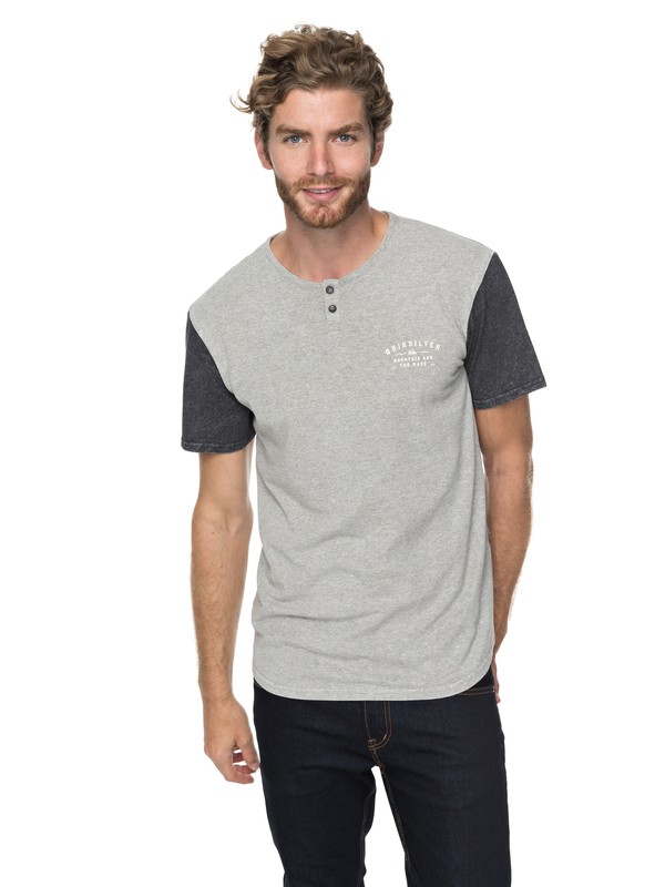 quiksilver, OPTIC HENLEY, LIGHT GREY HEATHER (sjsh) 0 OPTIC HENLEY EQYKT03699 Quiksilver