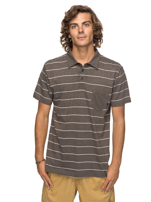 quiksilver, KNOLLJET STRIPE POLO, KNOLLJET STRIPES RAVEN HEATHER (ksq6) 0 KNOLLJET STRIPE POLO EQYKT03717 Quiksilver