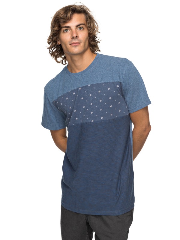 quiksilver, Castle - T Shirt col rond pour Homme, VINTAGE INDIGO HEATHER (bylh) 0 Castle - T Shirt col rond pour Homme EQYKT03732 Quiksilver