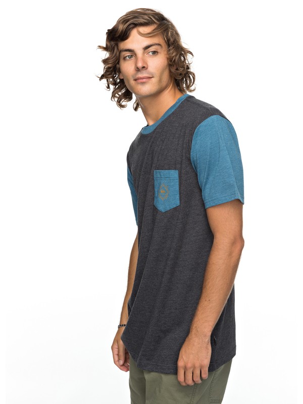 quiksilver, Baysic - Camiseta con Bolsillo para Hombre, DARK GREY HEATHER (krph) 0 Baysic - Camiseta con Bolsillo para Hombre Negro EQYKT03733 Quiksilver