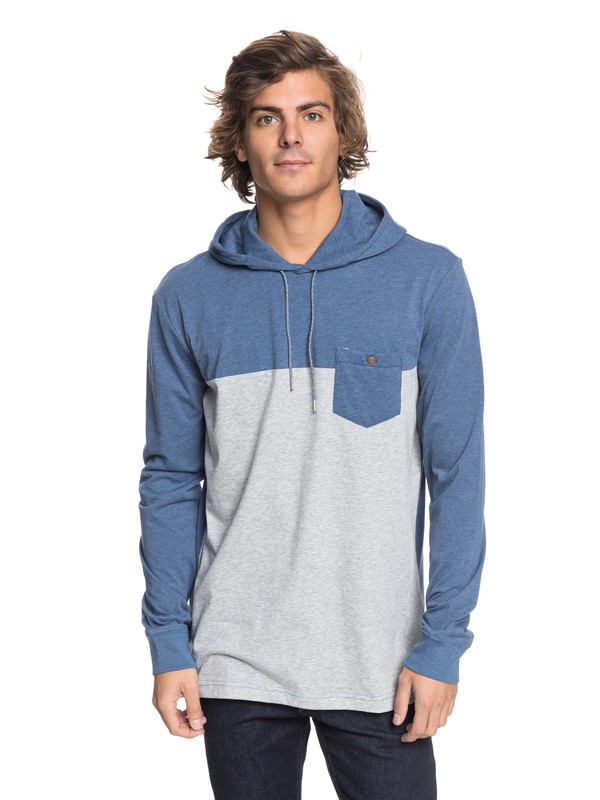 quiksilver, Men Baysic Camiseta con Capucha y Manga Larga, VINTAGE INDIGO HEATHER (bylh) 0 Men Baysic Camiseta con Capucha y Manga Larga EQYKT03742 Quiksilver
