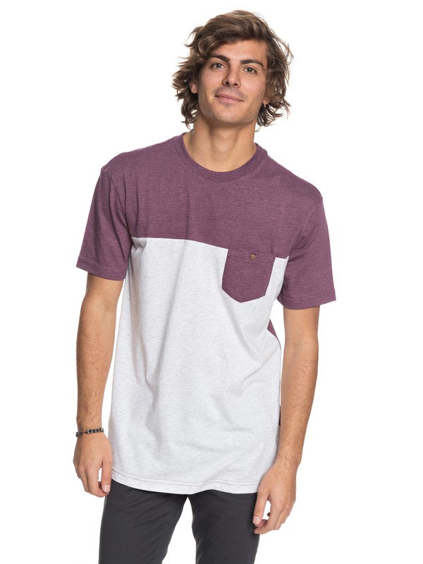 quiksilver, Men Bloque de Bolsillo Camiseta con Bolsillo, VINEYARD WINE HEATHER (rsch) 0 Men Bloque de Bolsillo Camiseta con Bolsillo Rojo EQYKT03743 Quiksilver