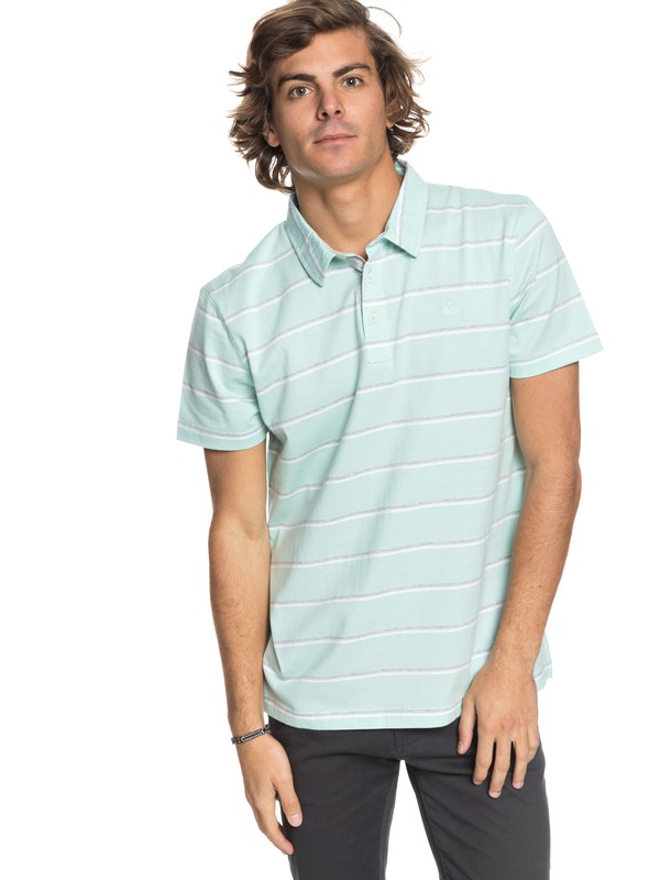 quiksilver, Stripe Polo Shirt, EGG SHELL BLUE STRIPE POLO (bfd3) 0 Stripe Polo Shirt Blue EQYKT03745 Quiksilver