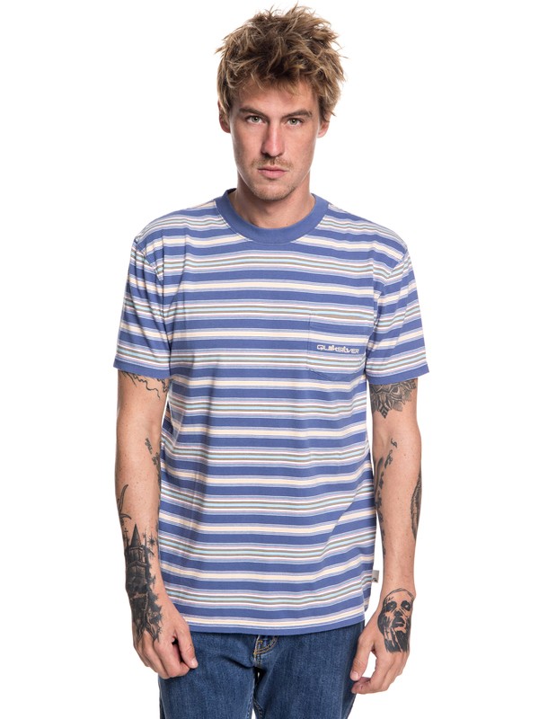 quiksilver, Slide Out - T-Shirt for Men, BIJOU ORIGINALS STRIPES (bng3) 0 Slide Out - T-Shirt for Men Blue EQYKT03752 Quiksilver