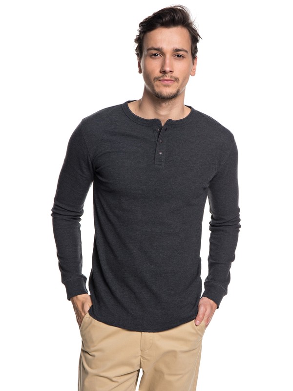 quiksilver, Men's Packable Long Sleeve Thermal Top, DARK GREY HEATHER (krph) 0 Men's Packable Long Sleeve Thermal Top Black EQYKT03758 Quiksilver