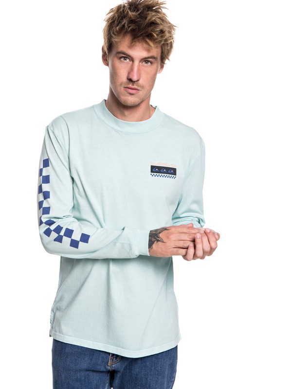 quiksilver, Men's Surf Class Long Sleeve Tee, AQUATIC (bfm0) 0 Men's Surf Class Long Sleeve Tee EQYKT03780 Quiksilver